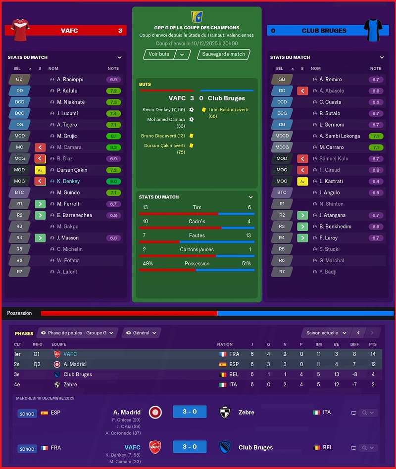 Saison 2025 - LDC - 6ème Journée