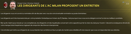 Proposition d'entretien Milan