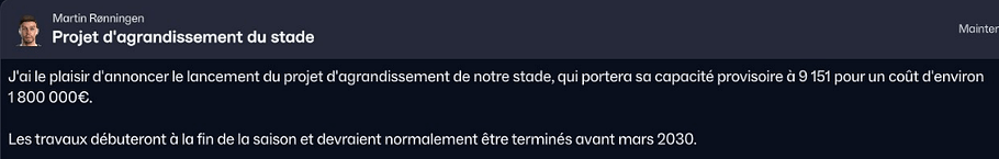 travaux agrandissement stade