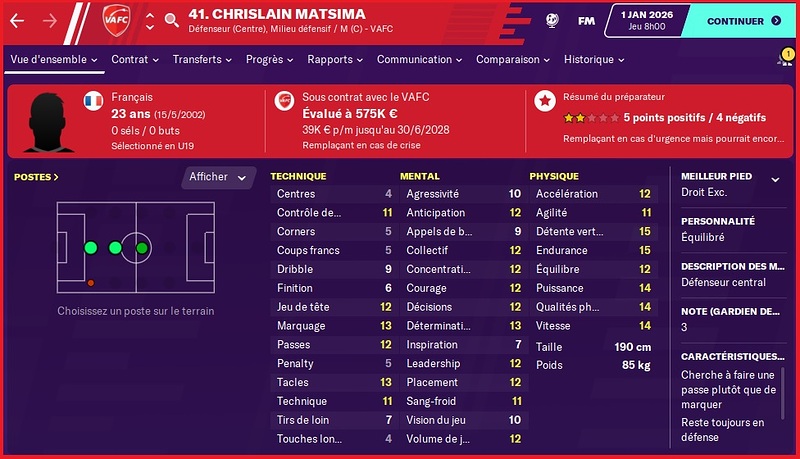 Recrue Hiver 2026 - Chrislain Matsima