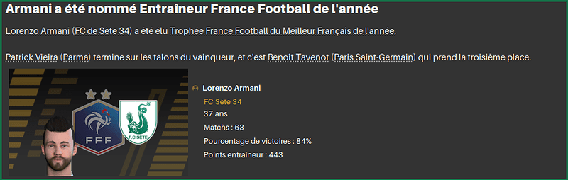 ArmaniEntraineurFranceFootball