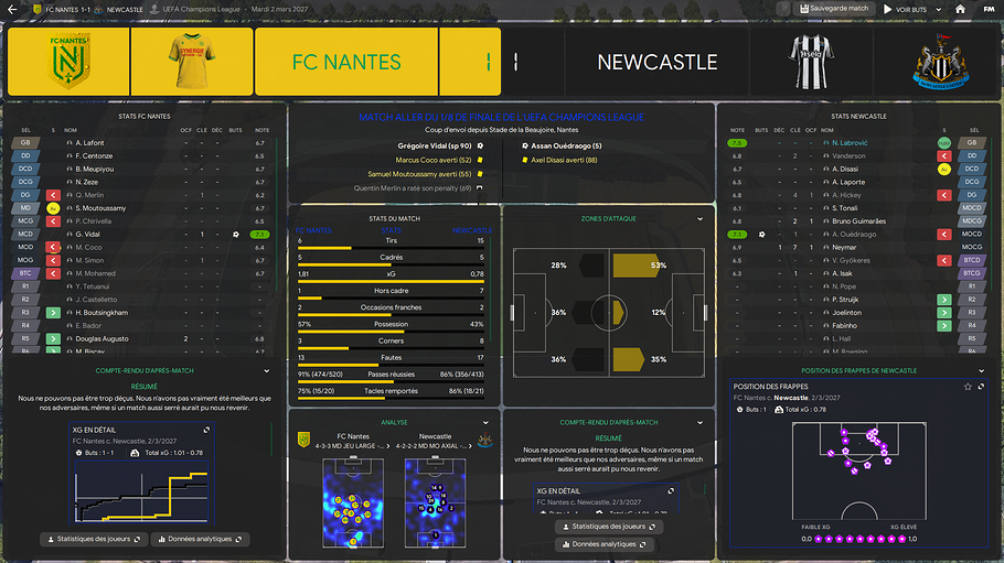 VS Newcastle aller