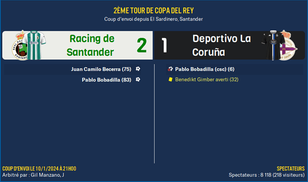 Racing de Santander - Deportivo La Coruña_ Résumé