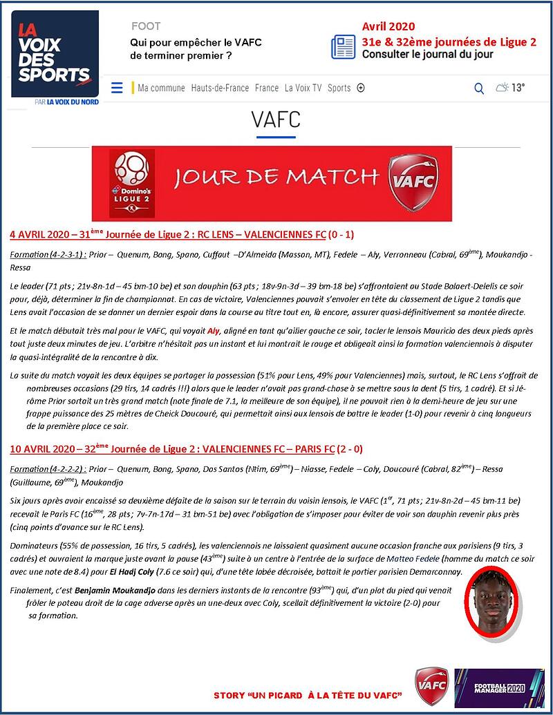 VAFC - 14 - Avril 2020 - J31 & J32