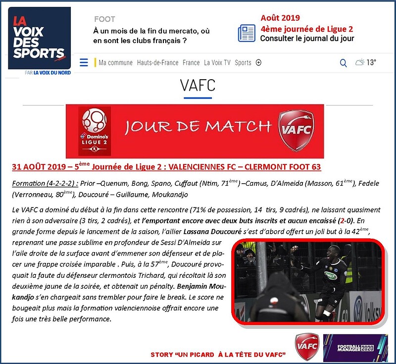 VAFC - 04 - Aout 2019 - Ligue 2 - Journee 5