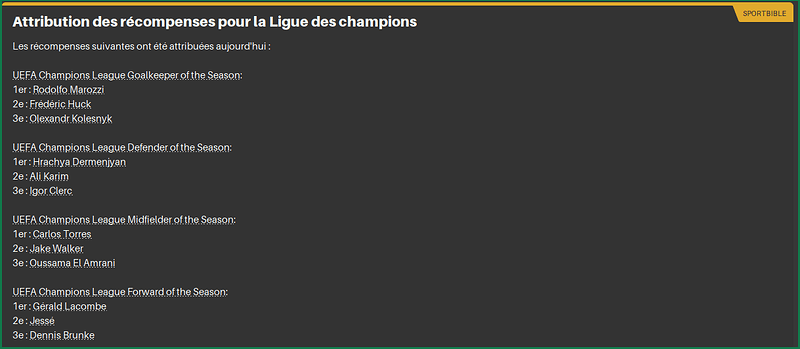 RécompensesLDC