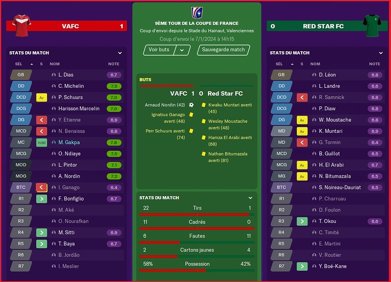 Saison 2023-2024 - Coupe de France - 9eme Tour