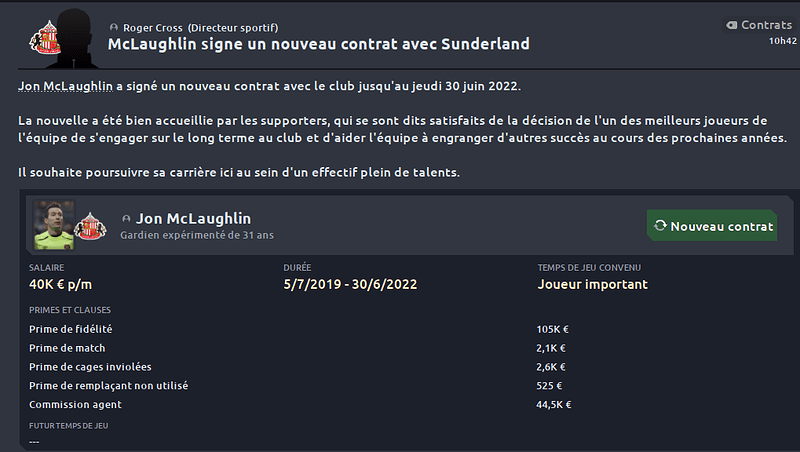 11 BIS - JON MCLAUGHLIN - RENOUVELEMENT CONTRAT