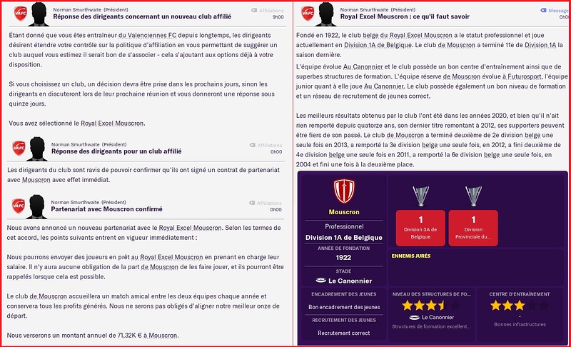 Mouscron - Nouveau club affilié - Mars 2026