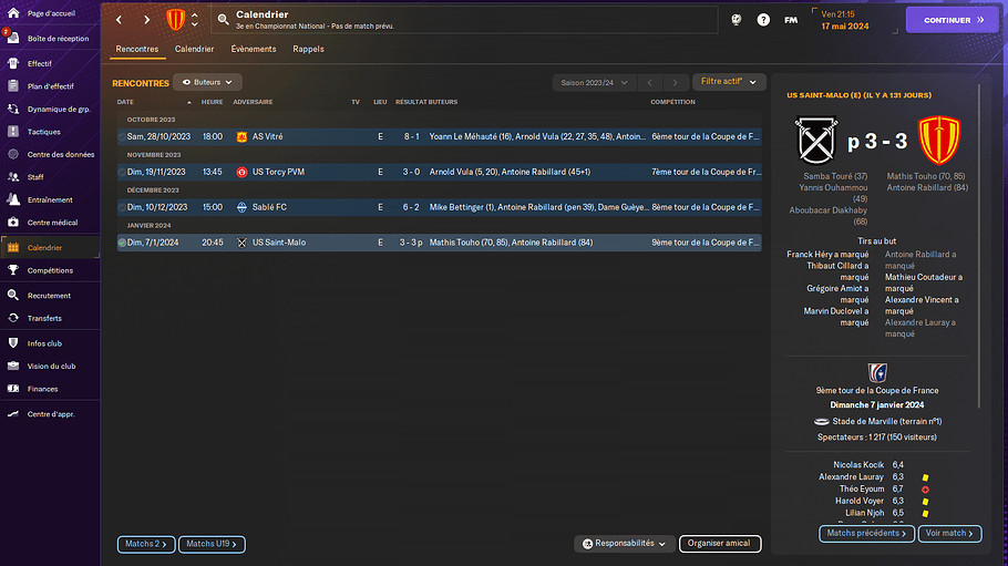 Le Mans FC_ Rencontres