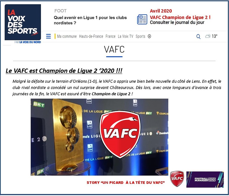 VAFC - 14 - Avril 2020 - J35 - VAFC CHAMPION