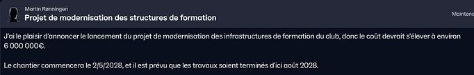 modernisation infra de formation