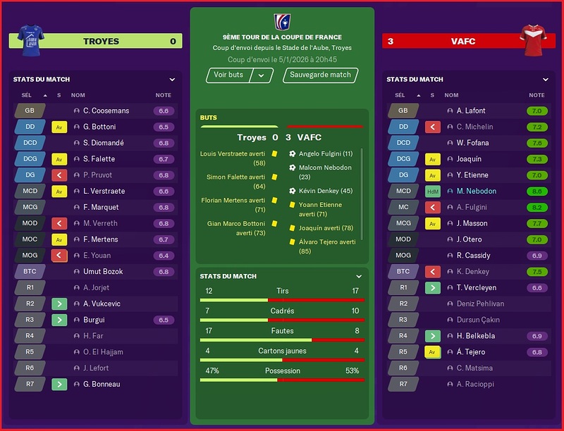 Saison 2025-2026 - CDF - 9ème Tour