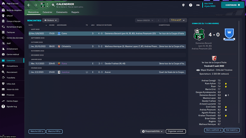 U.S. Sassuolo_ Rencontres-2