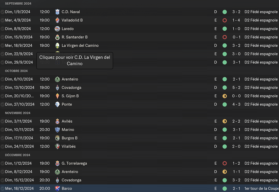 1ere partie de saison