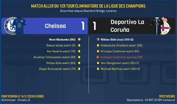 Chelsea - Deportivo La Coruña_ Résumé