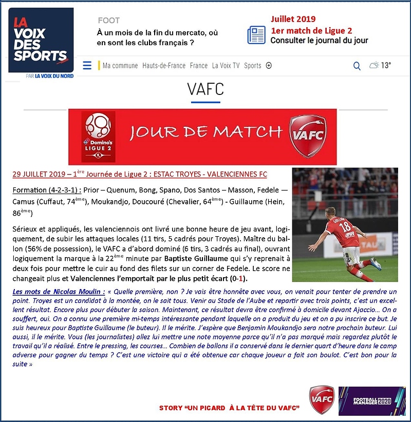 VAFC - 03 - Juillet 2019 - Ligue 2 - 1er match
