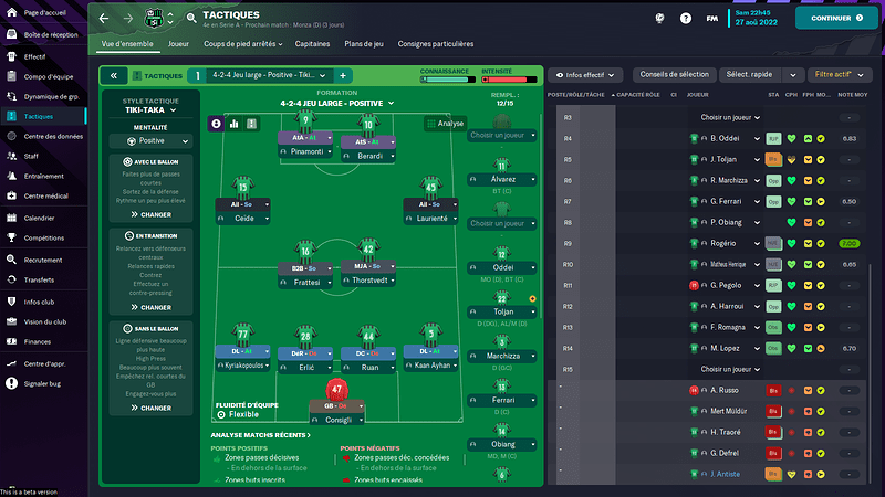 U.S. Sassuolo_ Vue d'ensemble