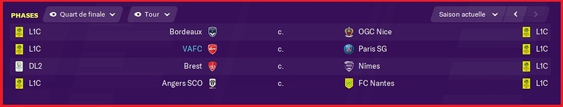 Saison 2024-2025 - Coupe de France - Quarts - Tirage