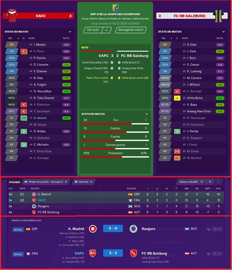 Saison 2024-2025 - LDC - 6ème Journée
