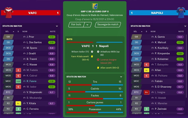 Saison 2021-22 - Europa League - Poules - 1er match