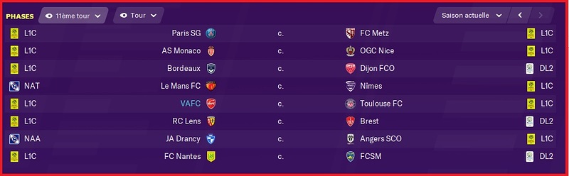 Saison 2024-2025 - Coupe de France - 11ème Tour - Affiches