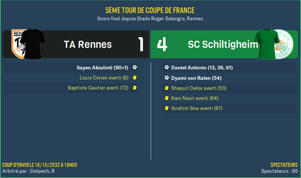 TA Rennes - SC Schiltigheim_ Résumé