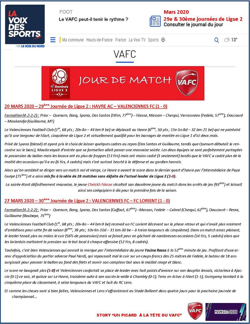 VAFC - 13 - Mars  2020 - J29 & J30