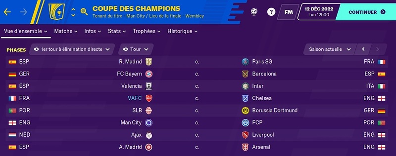 Saison 2022-23 - Ligue des Champions - Tirage 8emes