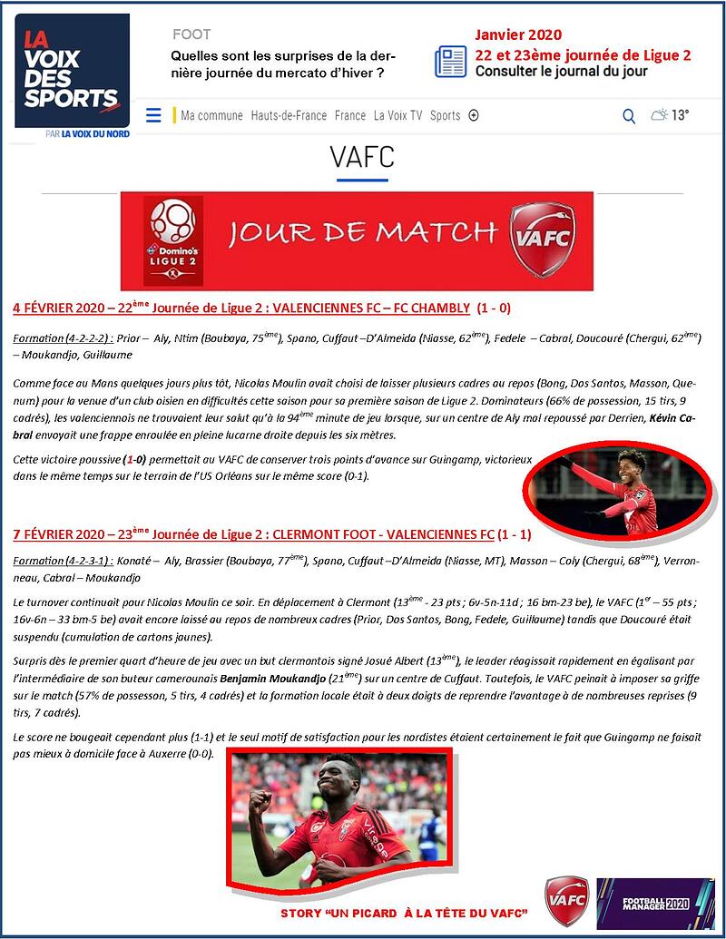 VAFC - 12 - Février 2020 - J22 & J23