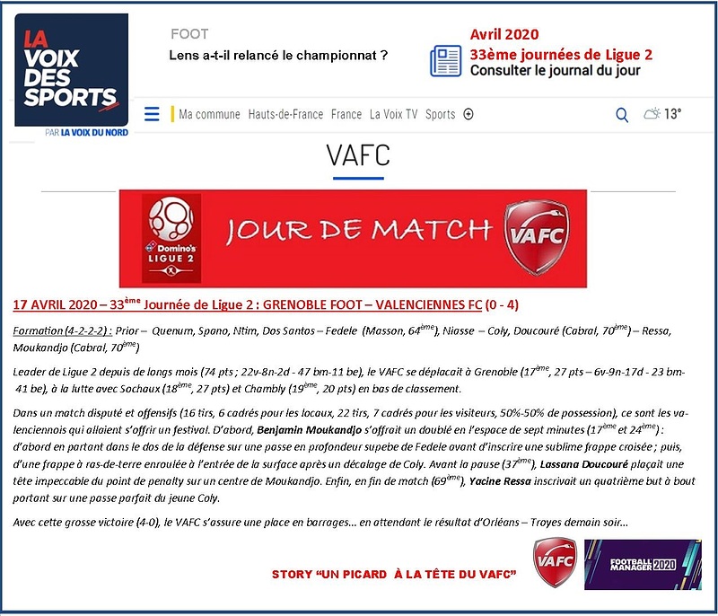 VAFC - 14 - Avril 2020 - J33