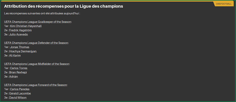 RécompensesLDC
