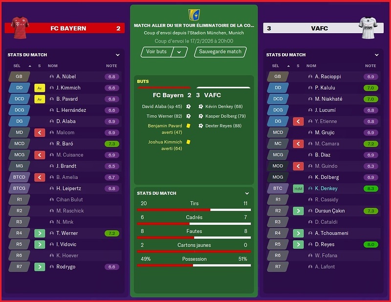 Saison 2025-2026 - LDC - 8ème Aller