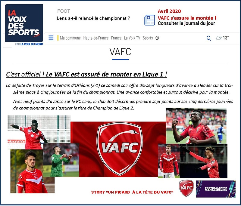 VAFC - 14 - Avril 2020 - J33 - VAFC MONTEE