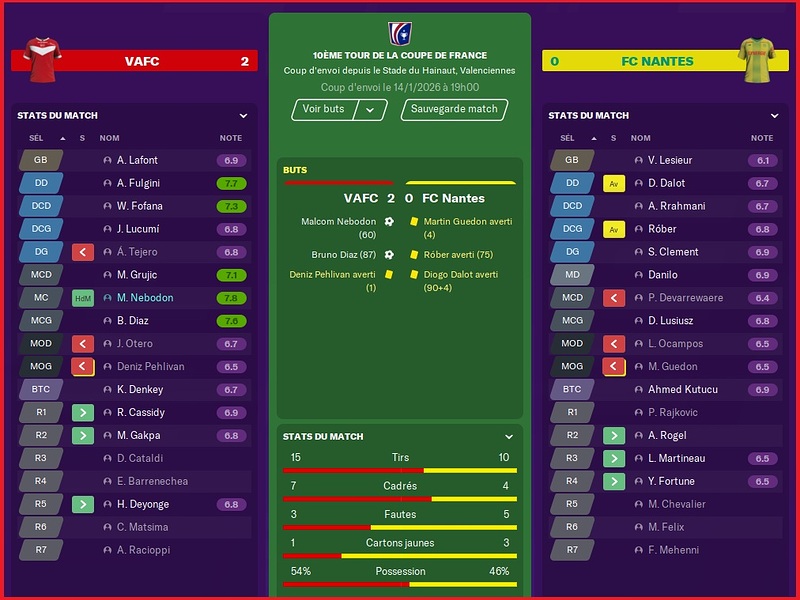 Saison 2025-2026 - CDF - 10ème Tour