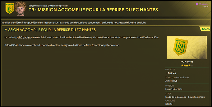 RACHAT DU CLUB