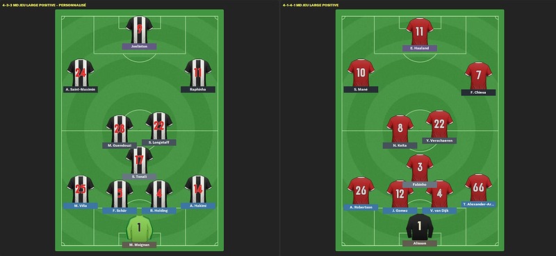Newcastle - Liverpool_ Formations
