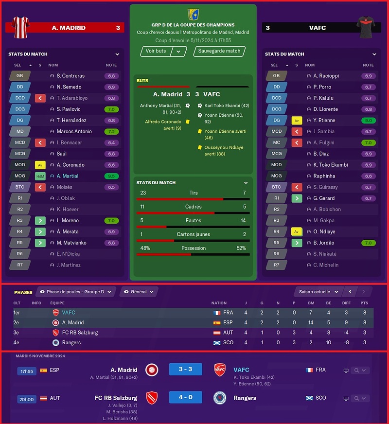 Saison 2024-2025 - LDC - 4ème Journée