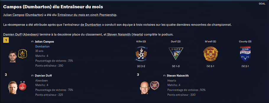 341 - entraineur du mois