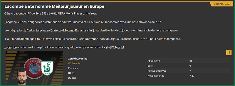 LacombeMeilleurJoueurEurope