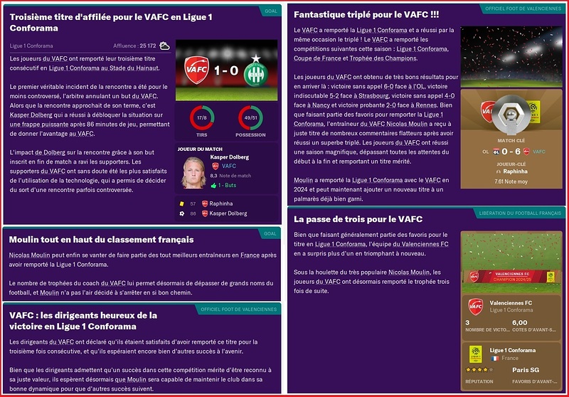 Saison 2024-2025 - Ligue 1 - VAFC Champion x3