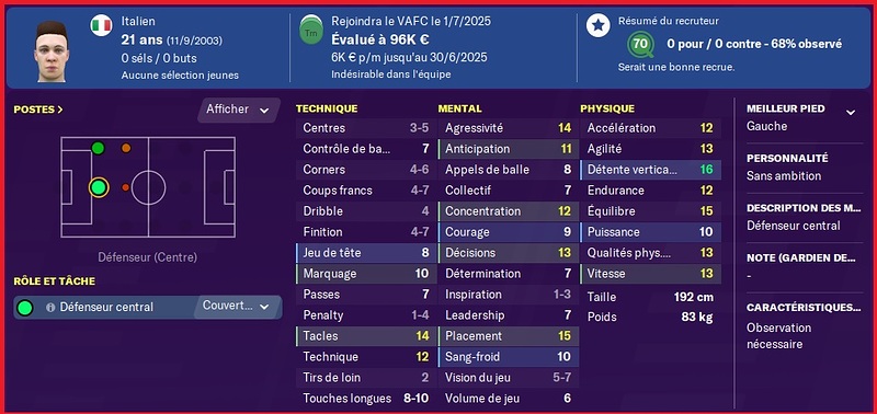 Recrue Ete 2025 - Lorenzo de Lorenzi