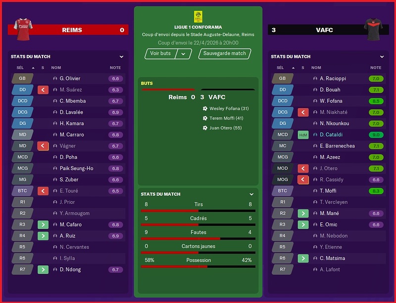 Saison 2025-2026 - Ligue 1 - 34ème Journée