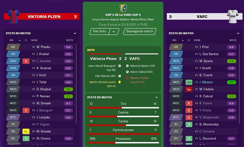 Saison 2021-22 - Europa League - Poules - 2eme match