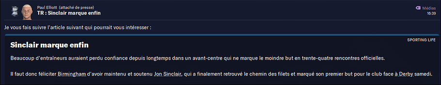 401 - Sinclair marque enfin