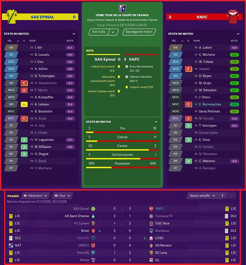 Saison 2025-2026 - CDF - 11ème Tour