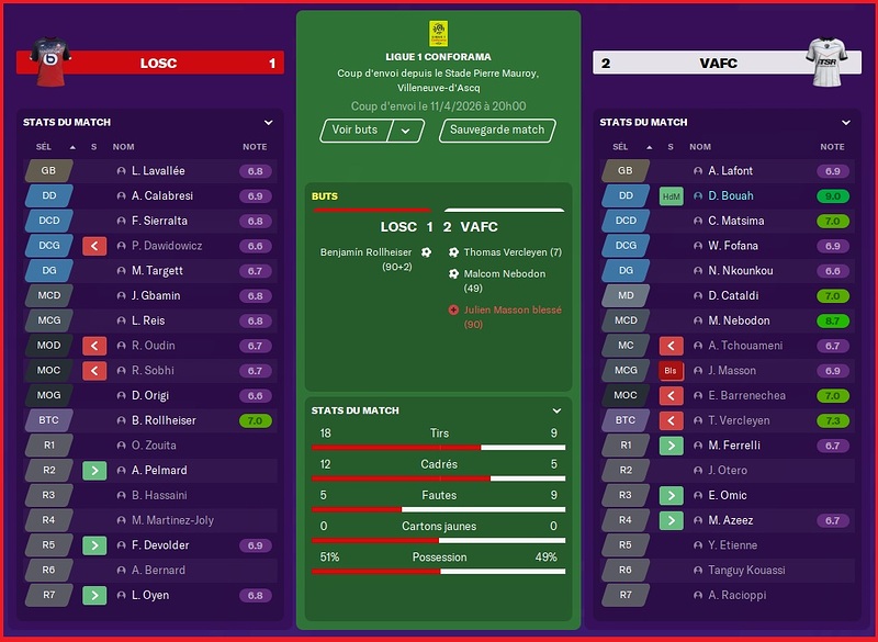 Saison 2025-2026 - Ligue 1 - 32ème Journée