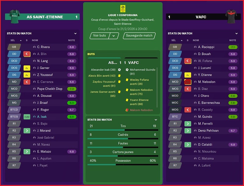 Saison 2025-2026 - Ligue 1 - 26ème Journée