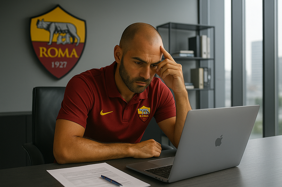 Concentration au bureau avec AS Roma