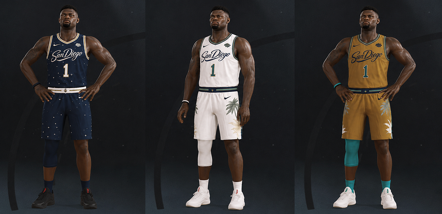 Zion avec les nouveaux maillots
